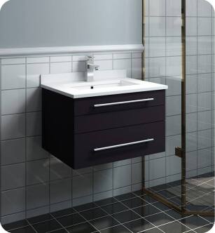 Fresca FCB6124ES-UNS-U Lucera 24" Espresso Wall Hung Modern Bathroom Cabinet with Top & Undermount Sink