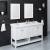 Fresca FVN2360WH-D Manchester 60" White Traditional Double Sink Bathroom Vanity with Mirrors