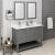 Fresca FVN2348VG-D Manchester Regal 48" Gray Wood Veneer Traditional Double Sink Bathroom Vanity with Mirrors