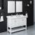 Fresca FVN2348WH-D Manchester 48" White Traditional Double Sink Bathroom Vanity with Mirrors