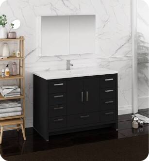 Fresca FVN9448DGO Imperia 48" Dark Gray Oak Free Standing Modern Bathroom Vanity with Medicine Cabinet