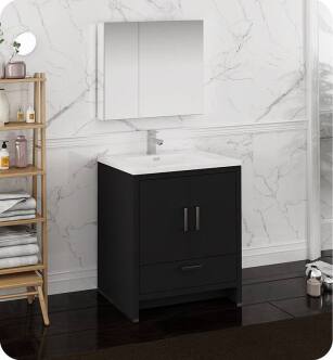 Fresca FVN9430DGO Imperia 30" Dark Gray Oak Free Standing Modern Bathroom Vanity with Medicine Cabinet