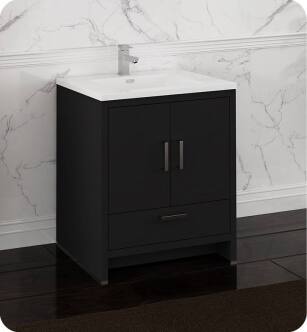 Fresca FCB9430DGO-I Imperia 30" Dark Gray Oak Free Standing Modern Bathroom Cabinet with Integrated Sink