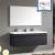 Fresca FVN8040BW Largo 57" Black Modern Bathroom Vanity with Wavy Double Sinks