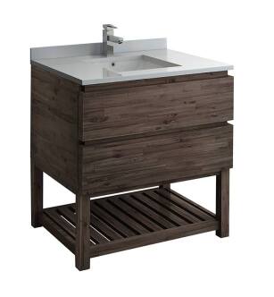 Fresca FCB3136ACA-FS-U Formosa 36" Floor Standing Open Bottom Modern Bathroom Cabinet with Top & Sink