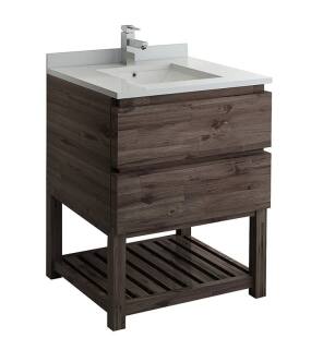 Fresca FCB3130ACA-FS-U Formosa 30" Floor Standing Open Bottom Modern Bathroom Cabinet with Top & Sink