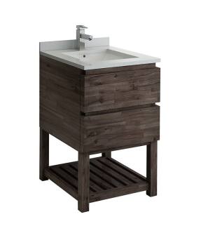 Fresca FCB3124ACA-FS-U Formosa 24" Floor Standing Open Bottom Modern Bathroom Cabinet with Top & Sink