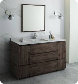 Fresca FVN31-123612ACA-FC Formosa 60" Floor Standing Modern Bathroom Vanity with Mirror in Acacia