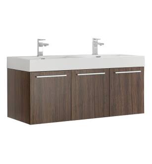 Fresca FCB8092GW-D-I Vista 48" Walnut Modern Bathroom with Integrated Double Sink