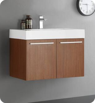 Fresca FCB8089TK-I Vista 30" Teak Modern Bathroom Vanity with Integrated Sink