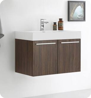 Fresca FCB8089GW-I Vista 30" Walnut Modern Bathroom Vanity with Integrated Sink