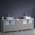 Fresca FCB62-361236GR-CWH-V Torino 84" Grey Modern Double Sink Bathroom Cabinets with Tops & Vessel Sinks