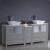 Fresca FCB62-301230GR-CWH-V Torino 72" Grey Modern Double Sink Bathroom Cabinets with Tops & Vessel Sinks