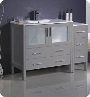 Fresca FCB62-3612GR-I Torino 48" Grey Modern Bathroom Cabinets with Integrated Sink