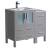 Fresca FCB62-2412GR-I Torino 36" Grey Modern Bathroom Cabinets with Integrated Sink