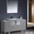 Fresca FVN62-123612GR-UNS Torino 60" Grey Modern Bathroom Vanity with 2 Side Cabinets and Integrated Sink