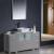 Fresca FVN62-123012GR-VSL Torino 54" Grey Modern Bathroom Vanity with 2 Side Cabinets and Vessel Sink