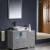 Fresca FVN62-3012GR-VSL Torino 42" Grey Modern Bathroom Vanity with Side Cabinet and Vessel Sink