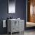 Fresca FVN62-2412GR-UNS Torino 36" Grey Modern Bathroom Vanity with Side Cabinet and Integrated Sinks