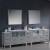 Fresca FVN62-108GR-UNS Torino 108" Grey Modern Double Sink Bathroom Vanity with 3 Side Cabinets and Integrated Sinks