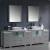 Fresca FVN62-96GR-VSL Torino 96" Grey Modern Double Sink Bathroom Vanity with 3 Side Cabinets and Vessel Sinks