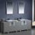 Fresca FVN62-72GR-UNS Torino 84" Grey Modern Double Sink Bathroom Vanity with 3 Side Cabinets and Integrated Sinks