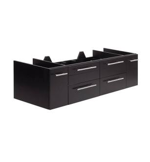 Fresca FCB6160ES-UNS Lucera 60" Espresso Wall Hung Single Undermount Sink Modern Bathroom Cabinet