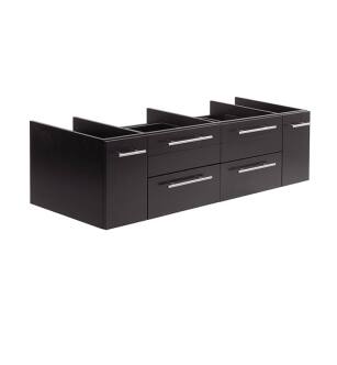 Fresca FCB6160ES-VSL-D Lucera 60" Espresso Wall Hung Double Vessel Sink Modern Bathroom Cabinet