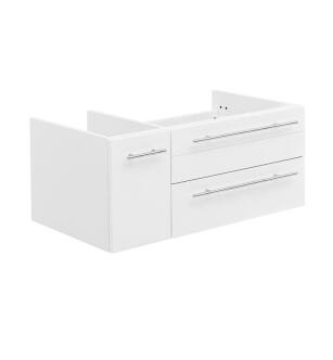 Fresca FCB6136WH-UNS-R Lucera 36" White Wall Hung Undermount Sink Modern Bathroom Cabinet - Right Version