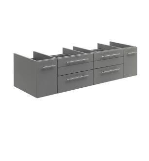 Fresca FCB6160GR-VSL Fresca Lucera 60" Gray Wall Hung Single Vessel Sink Modern Bathroom Cabinet