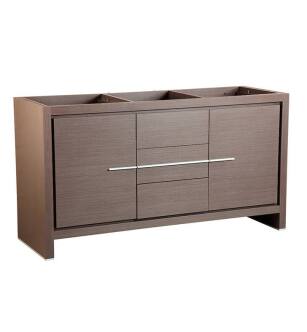 Fresca FCB8119GO Allier 60" Gray Oak Modern Double Sink Bathroom Cabinet