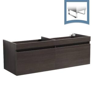 Fresca FCB8040GO Largo 57" Gray Oak Modern Double Sink Bathroom Cabinet