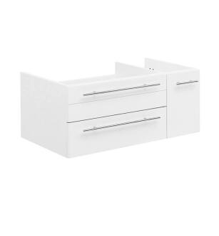 Fresca FCB6136WH-UNS-L Lucera 36" White Wall Hung Undermount Sink Modern Bathroom Cabinet - Left Version