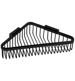 Ginger 554DG/MB Hotelier 9" Wall Mounted Brass Corner Shower Basket With Deep Basket in Matte Black