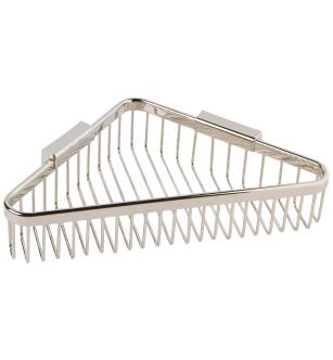 Ginger 554DG/PN Hotelier 9" Wall Mounted Brass Corner Shower Basket With Deep Basket in Polished Nickel