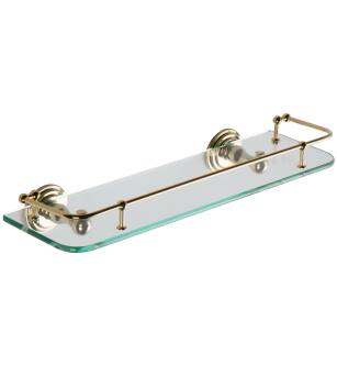 Ginger 1135T-18/PB Chelsea 18" Glass Shelf With Rail in Polished Brass