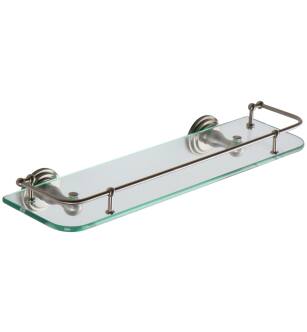 Ginger 1135T-18/SN Chelsea 18" Glass Shelf With Rail in Satin Nickel
