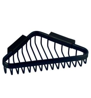 Ginger 553G/MB Hotelier 7-7/8" Wall Mounted Brass Corner Shower Basket in Matte Black