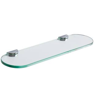 Ginger 0218T-18/PC 18" Tempered Shelf With C-Brackets From The Sine Collection in Polished Chrome