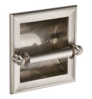Ginger 4528/SN Single Post Recessed Toilet Paper Holder From The Columnar Collection in Satin Nickel
