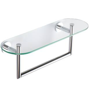 Ginger 0219T-18/PC 18" Shelf With Towel Bar-Tempered From The Sine Collection in Polished Chrome