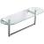Ginger 0219T-18/PC 18" Shelf With Towel Bar-Tempered From The Sine Collection in Polished Chrome