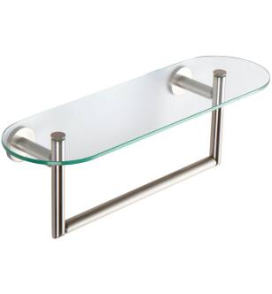 Ginger 0219T-18/SN 18" Shelf With Towel Bar-Tempered From The Sine Collection in Satin Nickel