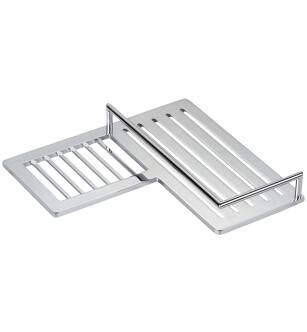 Ginger 28504L/PC Surface 9.4" Metal Corner Shelf, Left in Polished Chrome