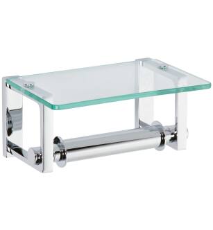Ginger 3027/PC Tempered Glass Covered Toilet Toilet Paper Holder From The Frame Collection in Polished Chrome
