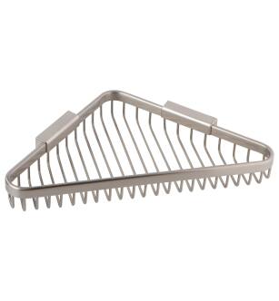 Ginger 554G/SN Hotelier 9" Wall Mounted Brass Corner Shower Basket in Satin Nickel