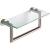 Ginger 4619T-12/SN Kubic 12" Towel Bar With Plain Rosette, And Glass Shelf in Satin Nickel