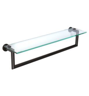 Ginger 4619T-24/MB Kubic 24" Towel Bar With Plain Rosette, And Glass Shelf in Matte Black