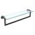 Ginger 4619T-24/MB Kubic 24" Towel Bar With Plain Rosette, And Glass Shelf in Matte Black