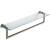 Ginger 4619T-24/SN Kubic 24" Towel Bar With Plain Rosette, And Glass Shelf in Satin Nickel